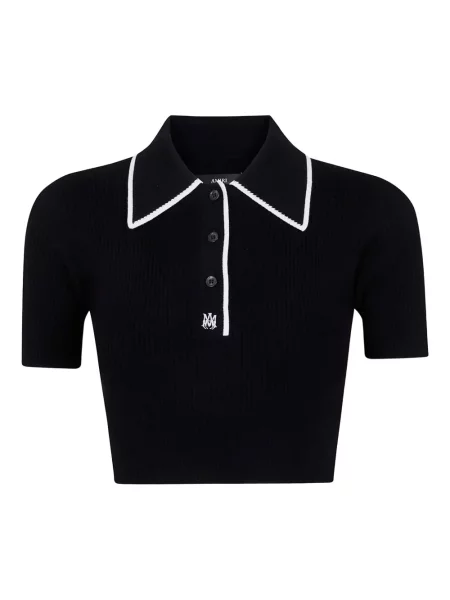 Polo Amiri cu broderie tricotate negru