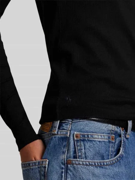 Bluzka z długim rękawem z imitacji dzianiny z mieszanki lyocellu Polo Ralph Lauren czarna