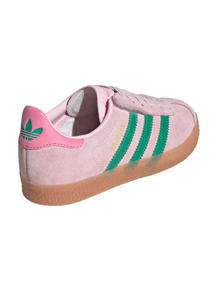 Adidas Originals Детски велурени маратонки GAZELLE розово