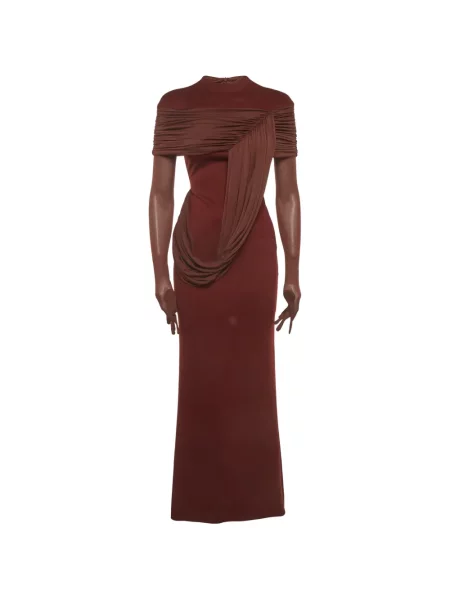Rochie maxi Chats By C.dam drapată roșu