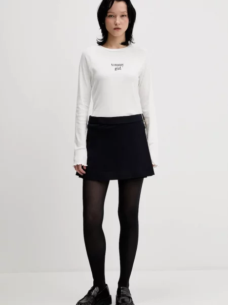 Tommy Jeans Majica kremna / črna bela