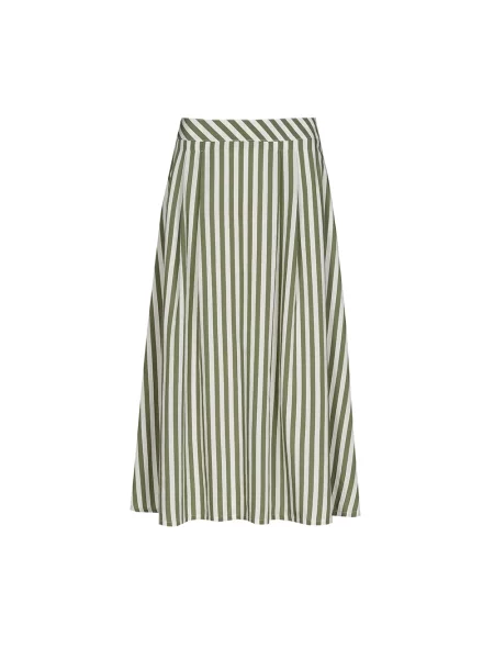 Spódnica plisowana Marie Méro w paski do kolan zielona