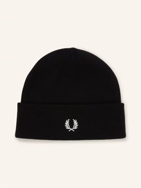 Textilní doplňky Fred Perry Classic Merino Wool Beanie bílý