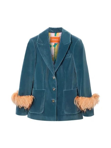 Lniana marynarka La Doublej niebieska