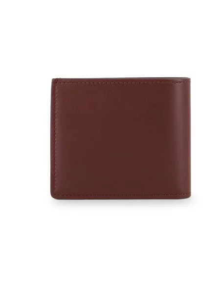 Portfel Brunello Cucinelli skórzany z logo brązowy