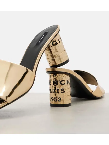 Papuci tip mules Givenchy din piele auriu