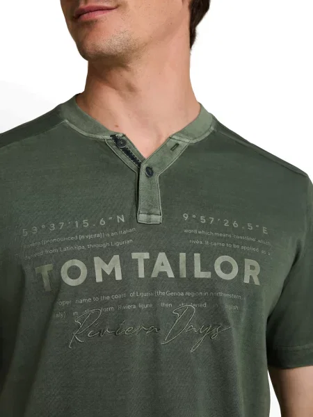 TOM TAILOR Tricou kaki / închis verde