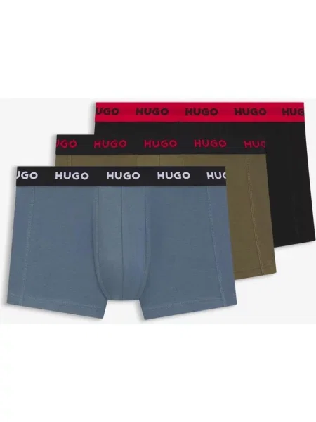 Bokserki Hugo Stretch Style niebieskie zielone 3 sztuki S czerwone