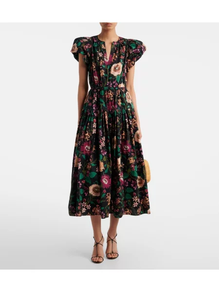 Rochie midi Ulla Johnson cu model floral din poplin