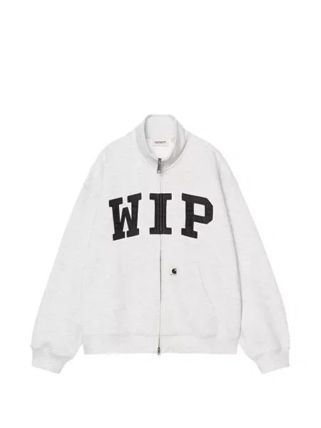 Pulover Carhartt Wip cu aplicații gri