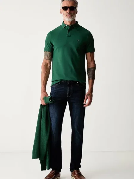Tricou polo Tommy Hilfiger verde