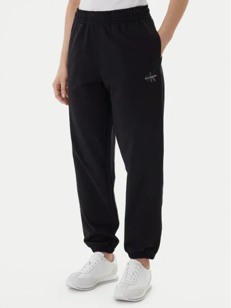 Calvin Klein Jeans Melegítő alsó Foil Monologo fekete