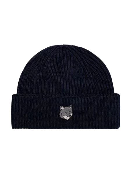 Czapka Maison Kitsune wełniana niebieska