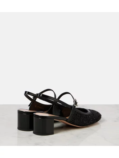 Pantofi cu toc Gianvito Rossi din piele slingback negru