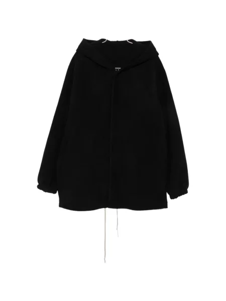 Palton Rick Owens cu glugă negru