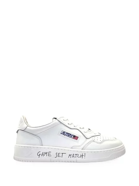 Sneakerși Autry din piele cu imagine alb