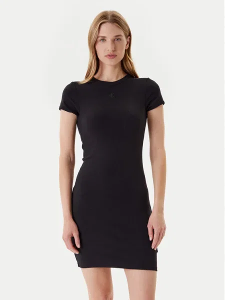 Rochie din denim Calvin Klein Jeans negru