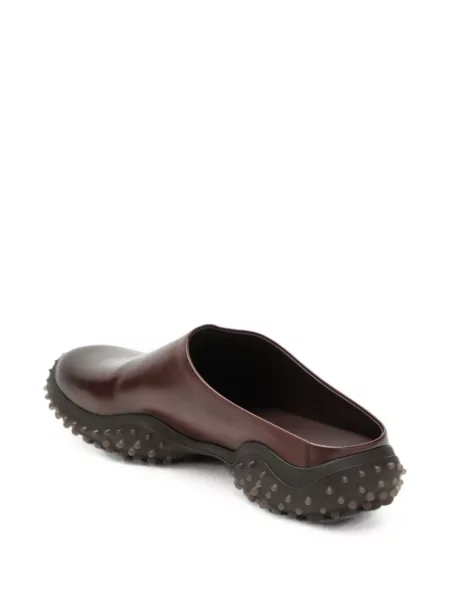 Papuci tip mules Miu Miu din piele maro