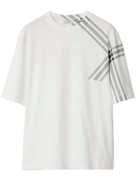 Tricou Burberry în carouri alb