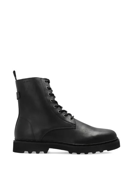 Cizme scurte Allsaints cu șireturi din dantelă negru