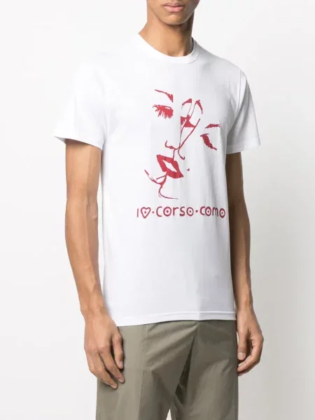 Krótka koszulka 10 Corso Como z nadrukiem biała