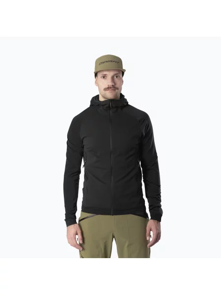 Hanorac de schi de tură pentru bărbați DYNAFIT Radical Polartec cu glugă intens negru