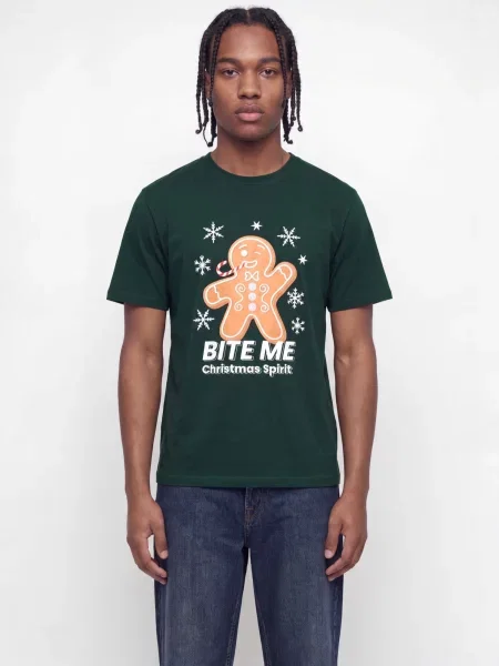 JACK & JONES Tricou JJXMAS FUN maro pueblo / verde închis / roșu alb