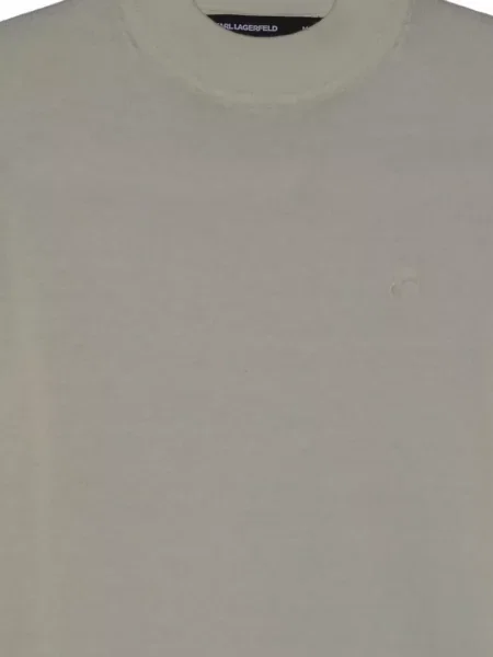 Pulover Karl Lagerfeld cu broderie alb