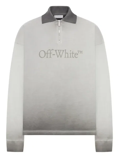 Lung tricou polo Off-white alb