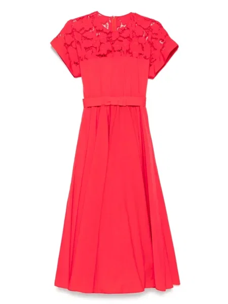 Sukienka midi Nissa koronkowa do kolan garniturowa czerwona