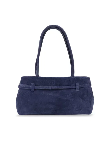 Torebka Manu Atelier zamszowa niebieska