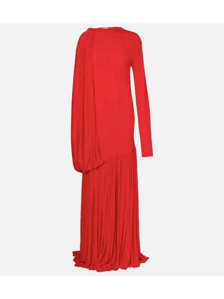 Sukienka Calvin Klein Collection z dżerseju drapowana czerwona