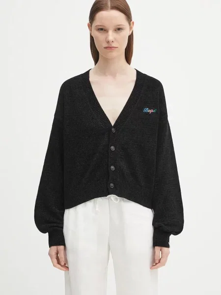 A Bathing Ape kardigan BAPE chenille czarny