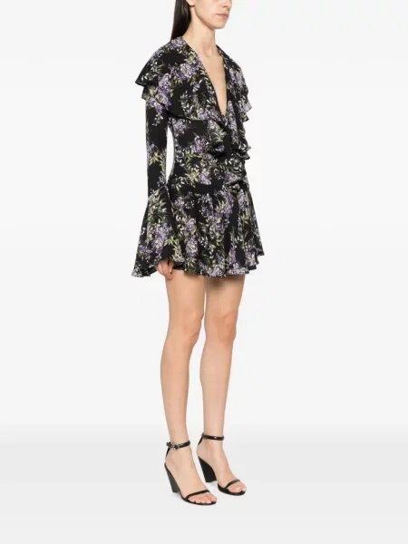 Rochie Norma Kamali cu model floral cu imagine negru