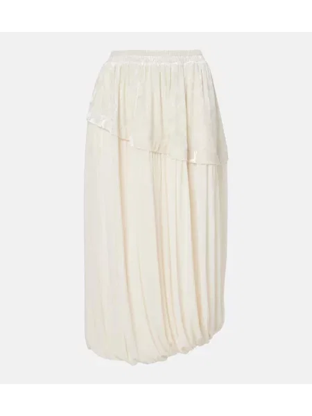 Aksamitna spódnica midi Xu Zhi do kolan biała