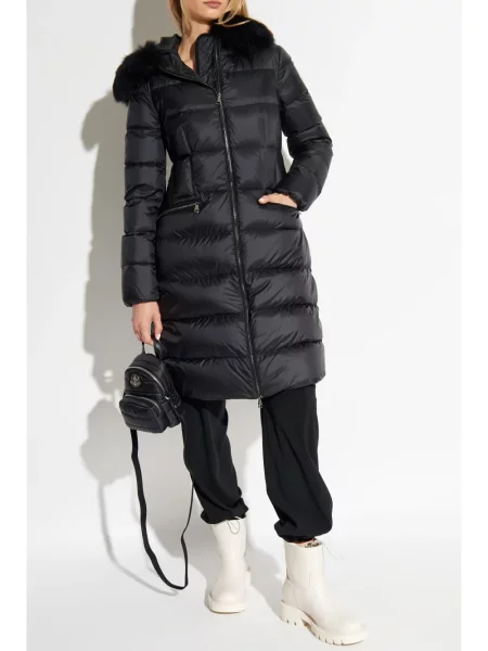 Dlouhá péřová bunda Moncler černá