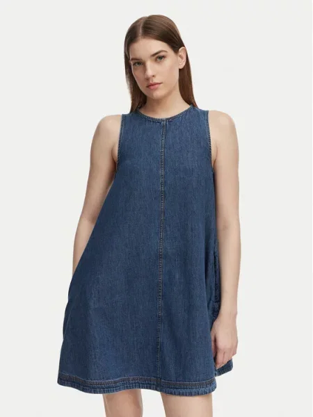 Tommy Jeans Jeans obleka A-Line Fit modra
