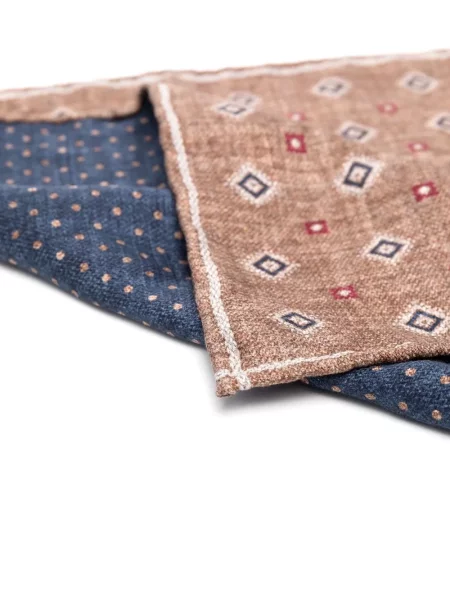 Cravată Brunello Cucinelli cu imagine cu imprimeu geometric maro