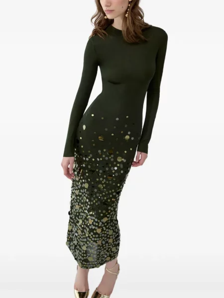 Rochie de seară Carolina Herrera cu broderie verde