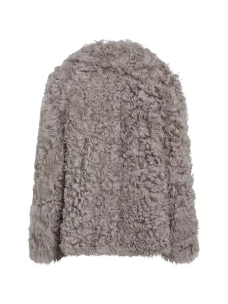 Двуредно яке Blancha от овча кожа сиво