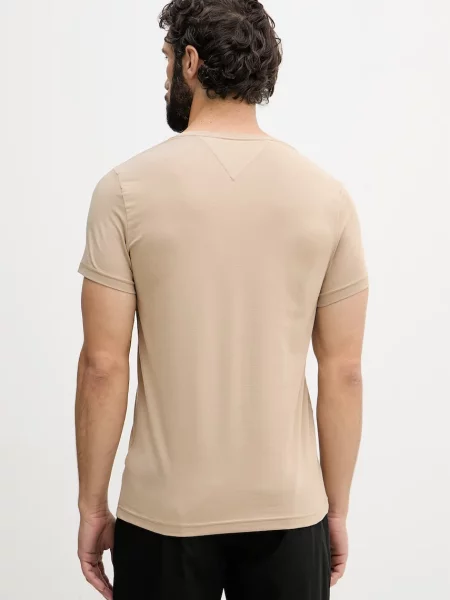 Tommy Hilfiger T-Shirt Strech Brązowy beżowa