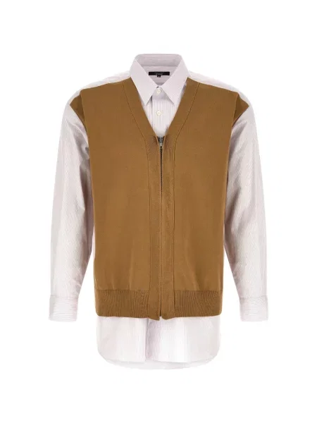 Cămașă cu dungi Comme Des Garçons Homme cu dungi alb