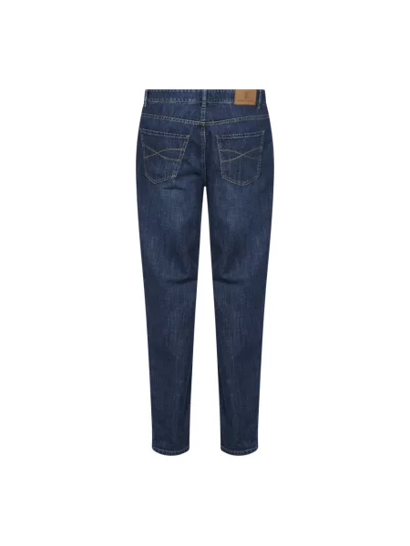 Jeansy straight leg Brunello Cucinelli niebieskie