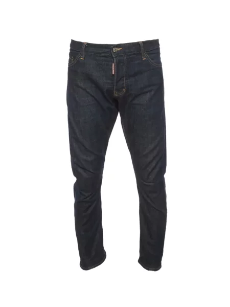 Blugi Dsquared2 cu broderie albastru
