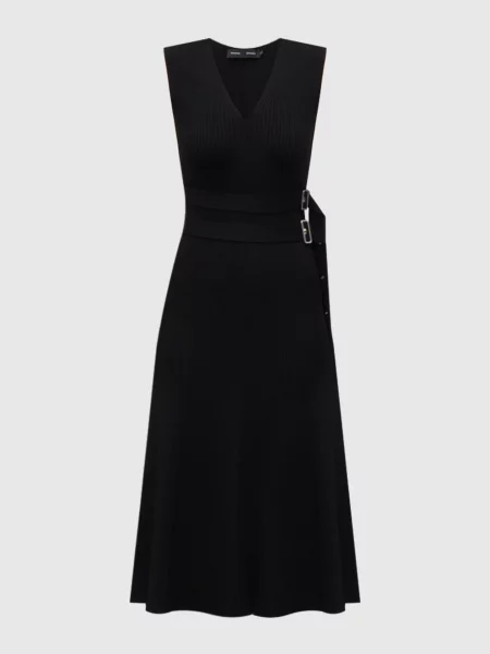 Платье миди Proenza Schouler в рубчик черное