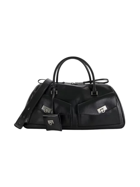 Torebka skórzana Ferragamo czarna