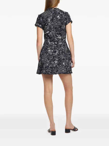 Rochie mini Cinq A Sept cu model floral albastru