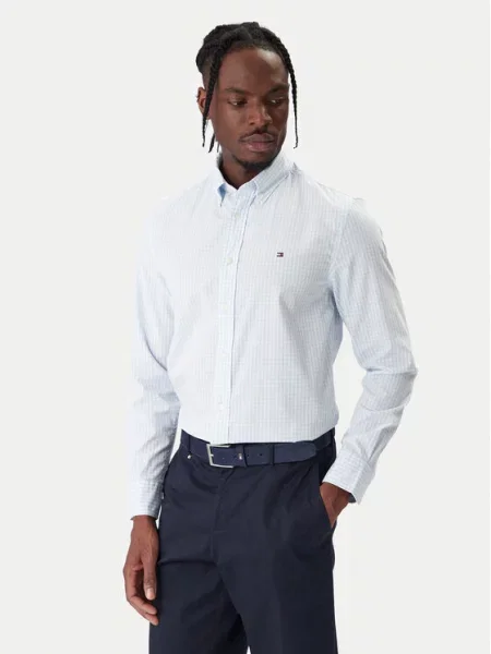 Tommy Hilfiger Srajca Gingham Svetlo modra