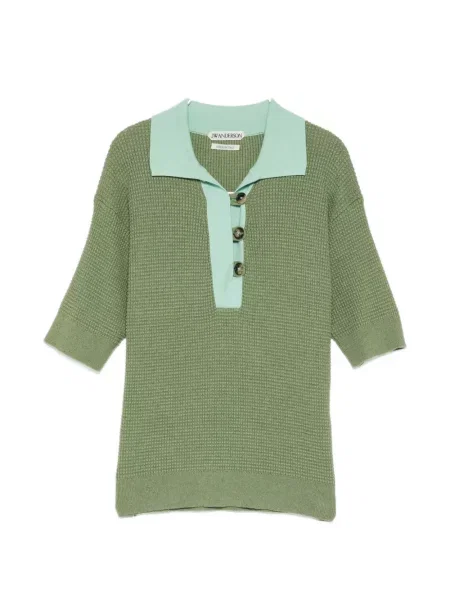 Tricou polo Jw Anderson tricotate verde