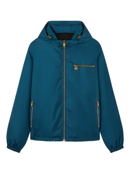 Geacă Versace cu glugă albastru